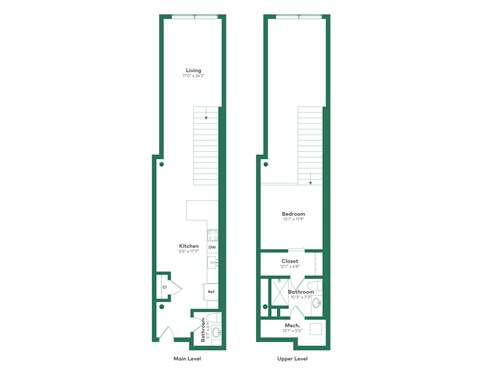 Floor plan for studio, 1.5 baths, 1083 sqft